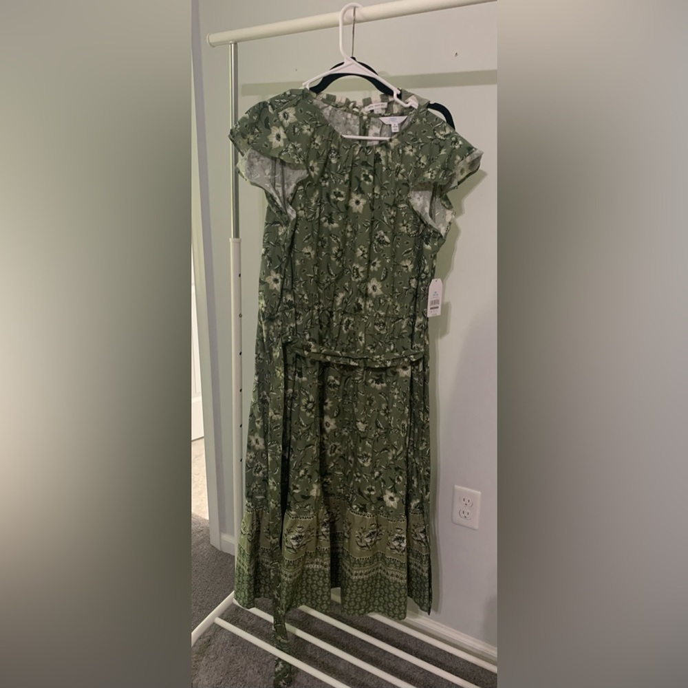 Time and tru green floral dress xl